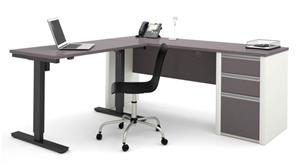 L Shaped Desks Bestar Office Furniture L Shaped Desk with Adjustable Height Table