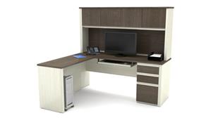 L Shaped Desks Bestar Office Furniture L-Shaped Workstation with 1 Pedestal