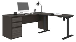 Adjustable Height Desks & Tables Bestar Office Furniture 6ft W x 6ft D  Height Adjustable L-Shaped Desk