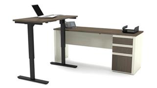 L Shaped Desks Bestar Office Furniture Height Adjustable Table L-Shaped Desk