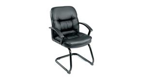 Side & Guest Chairs WFB Designs Black Leather Guest Chair