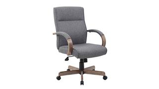 Office Chairs WFB Designs Fabric High Back Chair with Driftwood Base