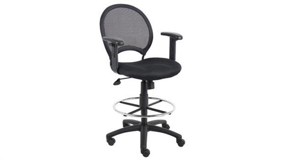 Mesh Drafting Stool with Adjustable Arms