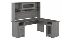L Shaped Desks Bush Furniture 72in W L-Shaped Computer Desk with Hutch and Storage