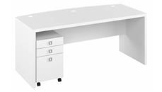 Executive Desks Bush Furniture 72in W Bow Front Desk with 3 Drawer Mobile Pedestal