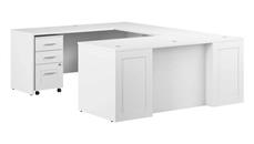 U Shaped Desks Bush Furniture 72in W x 30in D U-Shaped Desk with 3 Drawer Mobile File Cabinet
