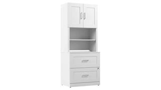 File Cabinets Lateral Bush Furniture 30in W 2 Drawer Lateral File Cabinet with Hutch