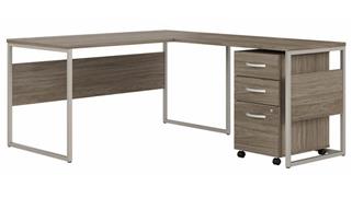L Shaped Desks Bush Furniture 60in W x 72in D L-Shaped Table Desk with Mobile File Cabinet