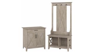 Coat Racks & Hall Trees Bush Furniture Entryway Storage Set with Hall Tree, Shoe Bench and Armoire Cabinet