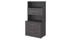 File Cabinets Lateral Bush Furniture 36in W 2 Drawer Lateral File Cabinet - Assembled, with Hutch