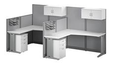 Workstations & Cubicles Bush Furniture 2 Person L-Shaped Cubicle Desks with Storage, Drawers, and Organizers
