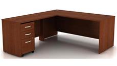 L Shaped Desks Bush Furniture 72in W L-Shaped Desk and Assembled 3 Drawer Mobile File Cabinet