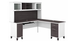 L Shaped Desks Bush Furniture 72in W L-Shaped Desk with Hutch