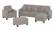 Sofas Bush Furniture 102in W Sectional Couch with Reversible Chaise Lounge, Accent Chair, and Ottoman