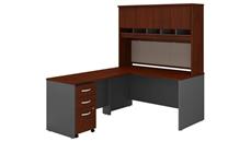 L Shaped Desks Bush Furniture 60in W L-Shaped Desk with Hutch and Assembled Mobile File Cabinet