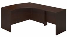 L Shaped Desks Bush Furniture 60in W x 43in D Right Hand Bowfront Desk Shell with 36in W Return
