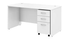 Executive Desks Bush Furniture 60in W x 30in D Office Desk with Assembled Mobile File Cabinet