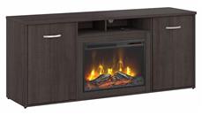 Electric Fireplaces Bush Furniture 72" W Electric Fireplace with Storage Cabinets and Doors