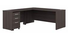 L Shaped Desks Bush Furniture 72in W L-Shaped Desk with Assembled Mobile File Cabinet