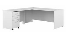 L Shaped Desks Bush Furniture 72" W L-Shaped Desk with Assembled Mobile File Cabinet