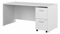 Computer Desks Bush Furniture 66in W x 30in D Office Desk with Assembled 2 Drawer Mobile File Cabinet