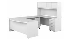 U Shaped Desks Bush Furniture 72in W x 36in D U-Shaped Desk with Hutch and Assembled Mobile File Cabinets (2 Drawer and 3 Drawer)