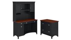 Computer Desks Bush Furniture Computer Desk with Hutch and 2 Drawer Lateral File Cabinet