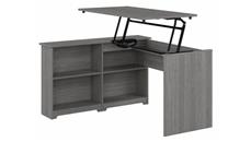 Adjustable Height Desks & Tables Bush Furniture 52" W 3 Position Sit to Stand Corner Desk with Shelves