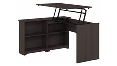 Adjustable Height Desks & Tables Bush Furniture 52" W 3 Position Sit to Stand Corner Desk with Shelves