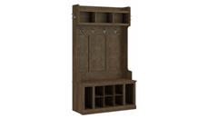Coat Racks & Hall Trees Bush Furniture 40in W Hall Tree and Shoe Storage Bench with Shelves