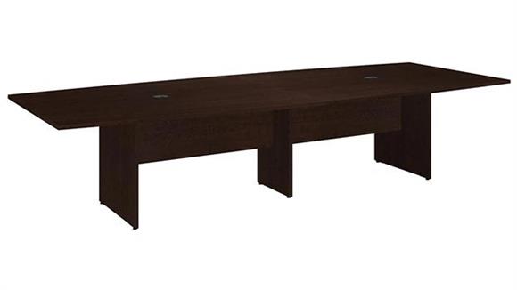 Conference Tables Bush Furnishings 120" W x 48" D Boat Shaped Conference Table with Wood Base