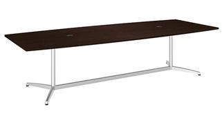 Conference Tables Bush Furnishings 10ft W x 48in D Boat Shaped Conference Table with Metal Base
