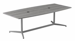 Conference Tables Bush Furnishings 8ft W x 42in D Boat Shaped Conference Table with Metal Base