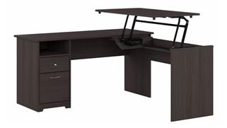 Adjustable Height Desks & Tables Bush Furnishings 60in W 3 Position L-Shaped Sit to Stand Desk