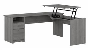 Adjustable Height Desks & Tables Bush Furnishings 6ft W 3 Position L-Shaped Sit to Stand Desk