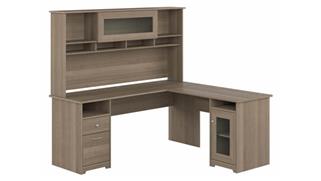 L Shaped Desks Bush Furnishings 72in W L-Shaped Computer Desk with Hutch and Storage