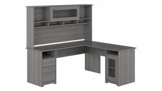 L Shaped Desks Bush Furnishings 72in W L-Shaped Computer Desk with Hutch and Storage