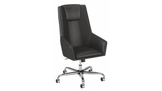 Office Chairs Bush Furnishings High Back Leather Box Chair