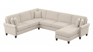 Sectional Sofas Bush Furnishings 128in W U-Shaped Sectional Couch with Reversible Chaise Lounge
