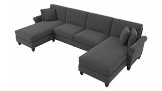Sectional Sofas Bush Furnishings 131in W Sectional Couch with Double Chaise Lounge