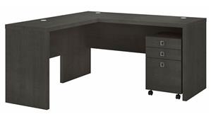 L Shaped Desks Bush Furnishings L-Shaped Desk with Mobile File Cabinet
