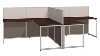 Workstations & Cubicles Bush Furnishings 60in W 2 Person L-Desk Open Office with 45in H Panels