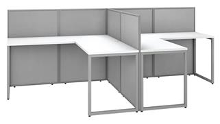 Workstations & Cubicles Bush Furnishings 60in W 2 Person L-Desk Open Office with 45in H Panels