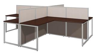 Workstations & Cubicles Bush Furnishings 60in W 4 Person L-Desk Open Office with 45in H Panels