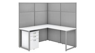 Workstations & Cubicles Bush Furnishings 60in W L-Shaped Cubicle Desk with File Cabinet and 66in H Panels