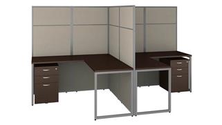 Workstations & Cubicles Bush Furnishings 60in W 2 Person L-Shaped Cubicle Desk with Drawers and 66in H Panels