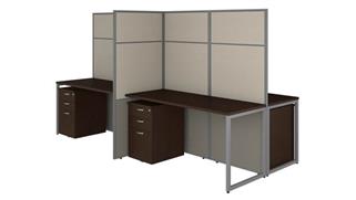 Workstations & Cubicles Bush Furnishings 60in W 4 Person Cubicle Desk with File Cabinets and 66in H Panels