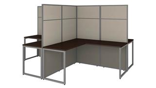 Workstations & Cubicles Bush Furnishings 60in W 4 Person L-Shaped Cubicle Desk Workstation with 66in H Panels