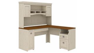 L Shaped Desks Bush Furnishings L-Shaped Desk with Hutch