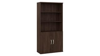 Bookcases Bush Furnishings Tall 5 Shelf Bookcase with Doors